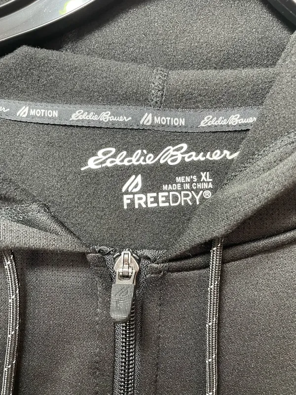 Eddie Bauer Men’s Performance Full Zip Hoodie Black Size XL Soft Comfortable - Image 7