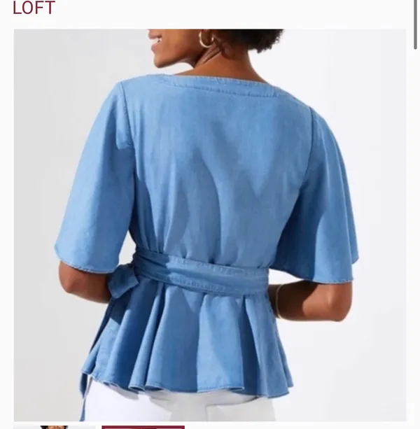 Loft Denim Wrap Top - Image 2