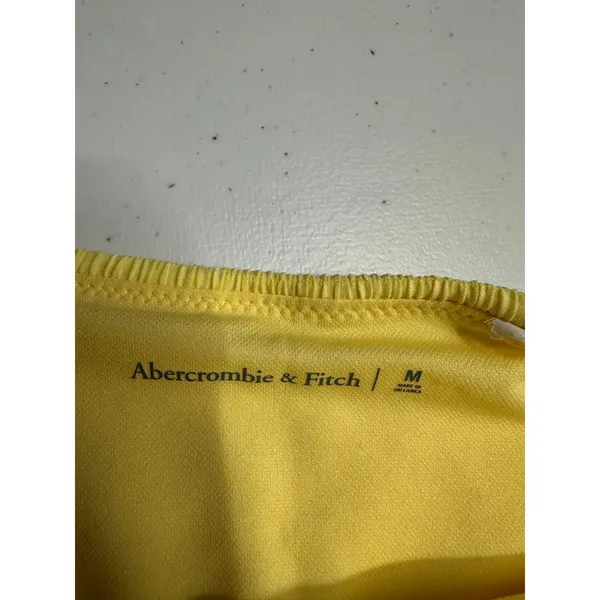 Abercrombie Womens Yellow Textured High Rise Bikini Bottoms Sz M NWOT Beach Swim - Image 3