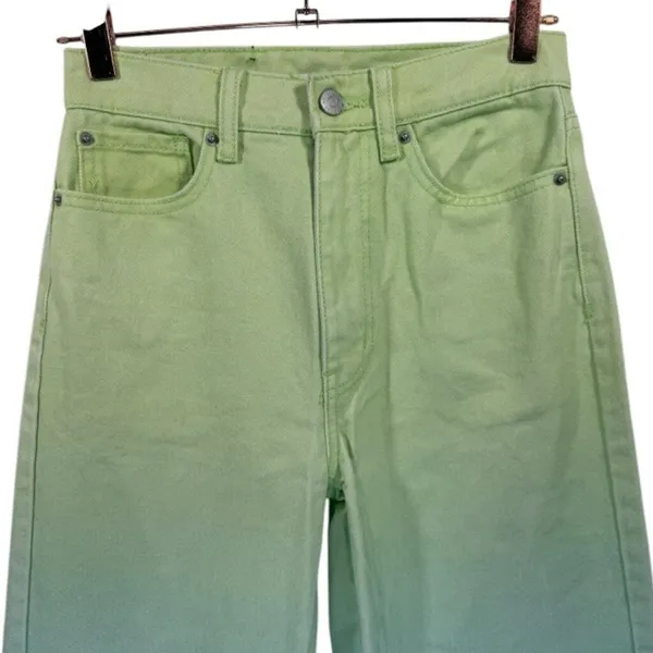 BDG Urban Outfitters High & Wide Ombre Jeans Green Blue Gradient Wide Leg Sz‎ 25 - Image 7