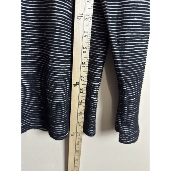 Anthropologie Dolan Striped Cowl Neck Top Black White Long Sleeve Pullover M - Image 7
