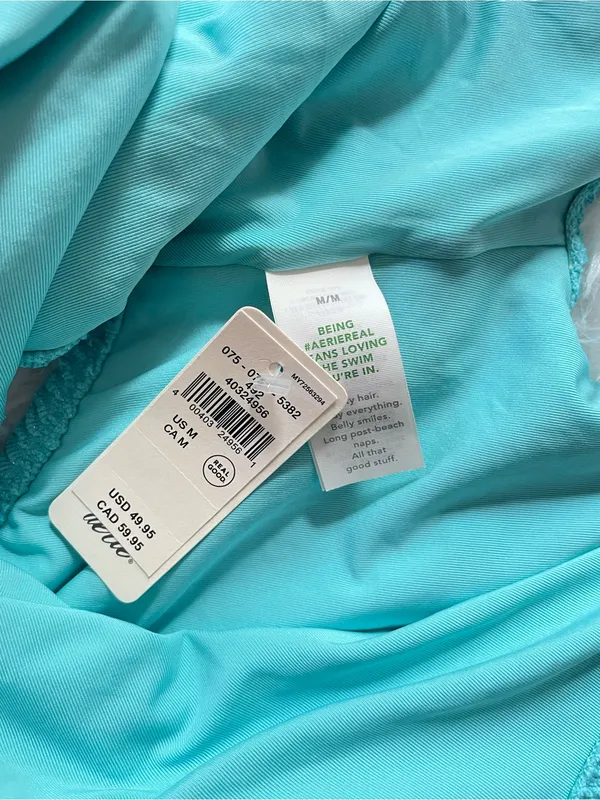 Aerie women’s Turquoise Textured One-Piece Swimsuit 🩱 size M - Image 5