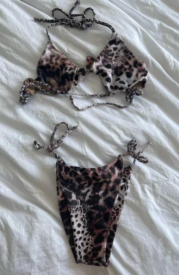 Print Bikini Set Brown Size XS - Image 3