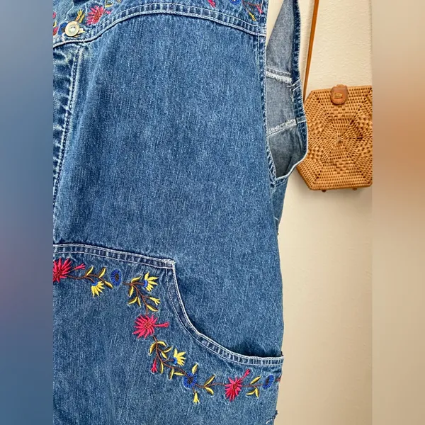 Street Blues Floral Denim Button Dress - Image 3