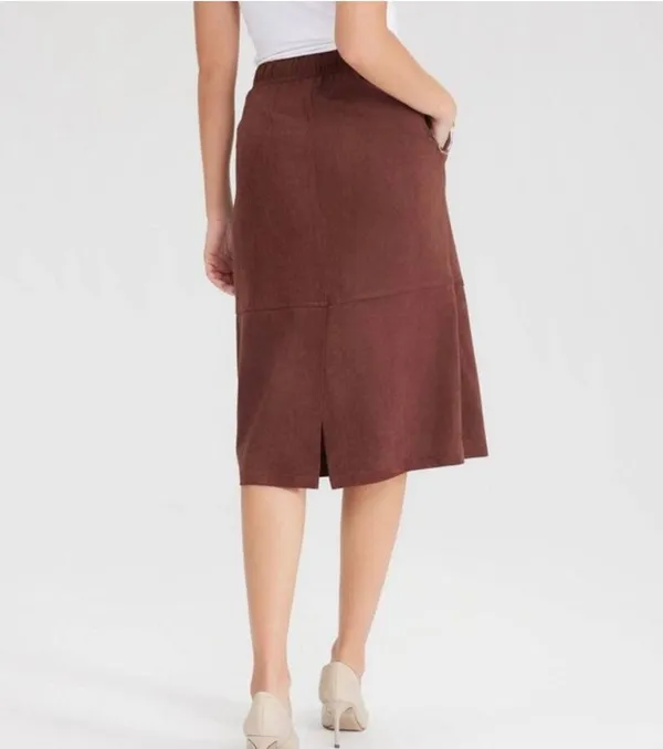 A New Day NWT faux suede brown skirt size small - Image 2