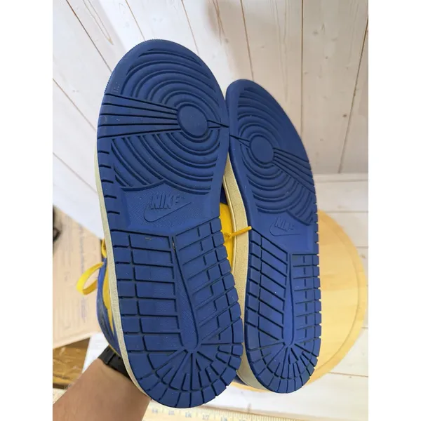 Nike Air Jordan Reverse Laney High Top Colorblock Sneakers Blue/Yellow Size 10.5 - Image 9