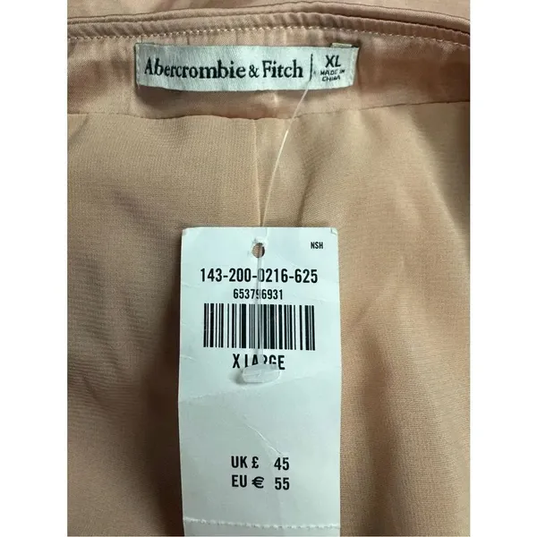 NEW Abercrombie and Fitch Satin Rose Gold Faux Wrap Skort Women’s XL - Image 2