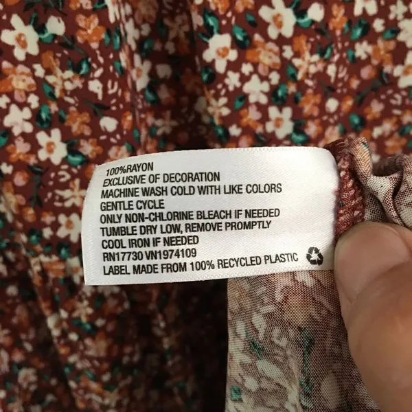 NWT Wild Fable brown Daisy print Granny floral dress XS‎ - Image 8
