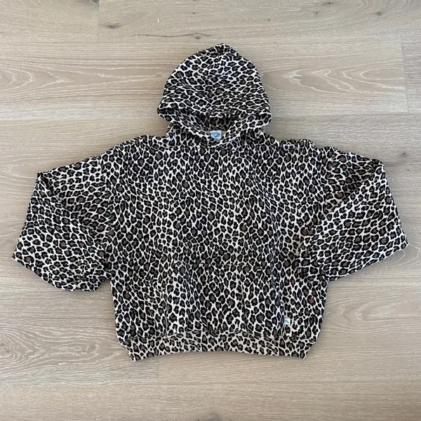 Akimbo Club Hoodie Leopard Size M Brown Black - Image 2