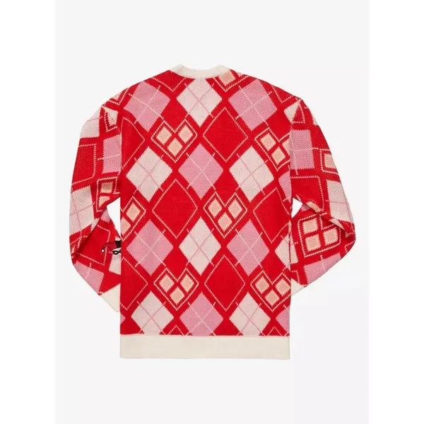 HARLEY QUINN Argyle Cardigan Sweater DC Comics Harlequin Batman Joker Small - Image 8