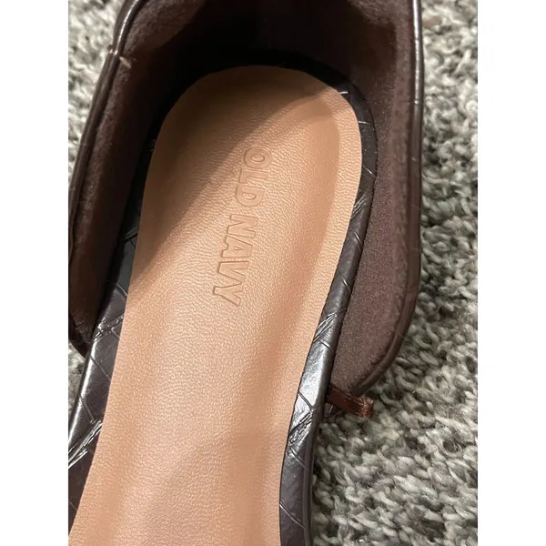Old Navy Deep Brown Croc-Embossed Square-Toe d'Orsay Flats 8 - Image 5