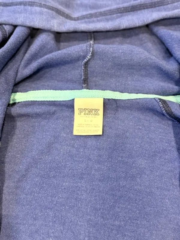 Pink Victoria's Secret women's large blue sweatshirt jacket - Image 2