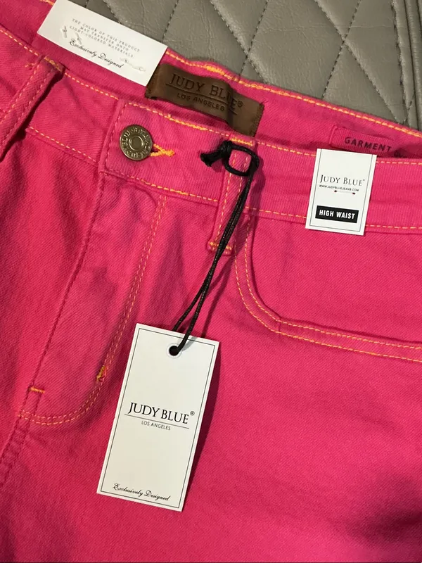 Judy Blue Vibrant Pink High-Rise Denim Shorts - Image 2
