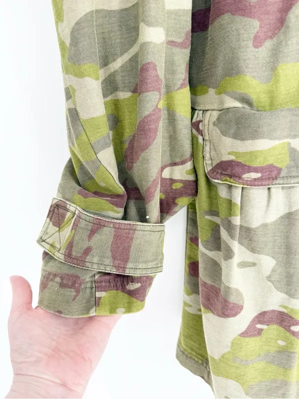 Free People Nocturne Camo Parka Jacket Women's Size S Green Utility Grunge - Image 5