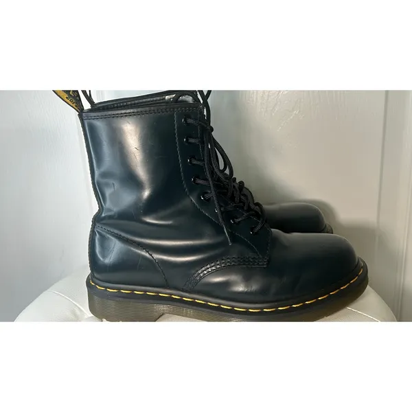 Dr Martens‎ 1460 Black Leather Combat Boots Classic 8 Eye Lace Up AirWair Size 7 - Image 4