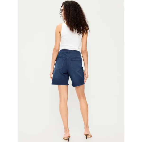 NWT Old Navy High-Waisted Wow Jean Shorts 7-inch inseam Dark Wash Blue US 2 - Image 2