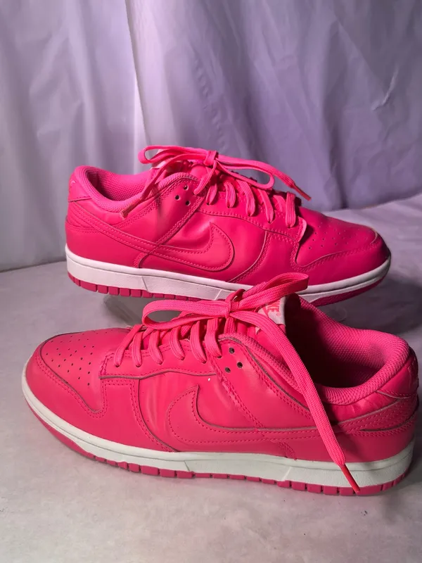 Nike Women's Hot Pink Low-Top Leather Sneaker - Image 4