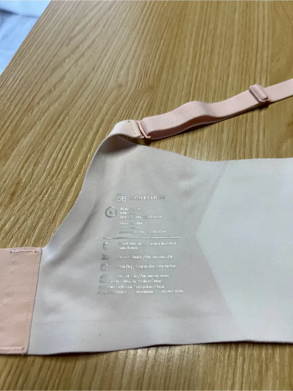Honeylove CrossOver Wireless Bra Pink Cloud Size L Size L - Image 8
