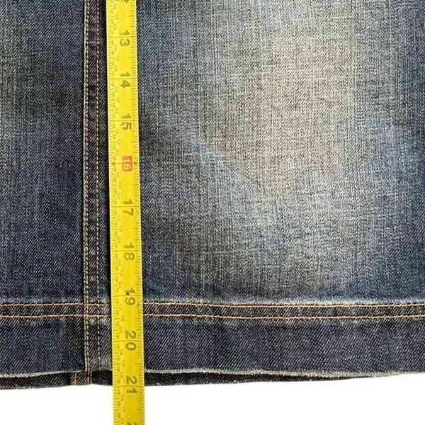 Tommy Hilfiger Women's Denim Midi Skirt Blue 0 Pencil Stretch Y2K Distressed - Image 9