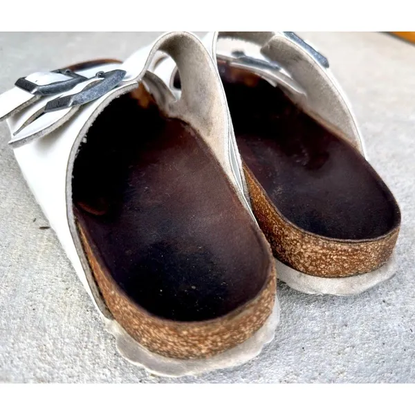 Birkenstock Arizona Unisex White Birko-Flor Sandals EU 39⁠ Cork Slide Buckle⁠ - Image 11