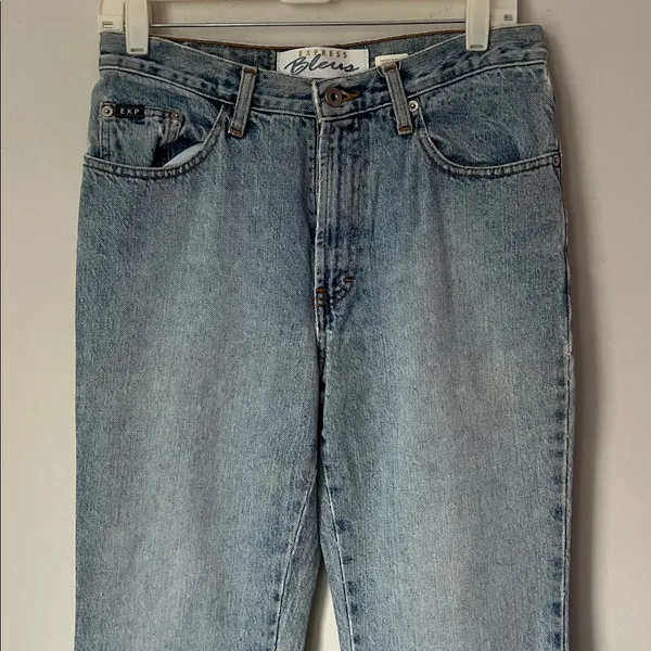 Vintage Express Bleus Flare Jeans: High Rise Wide Leg, Size 5/6 - Image 2