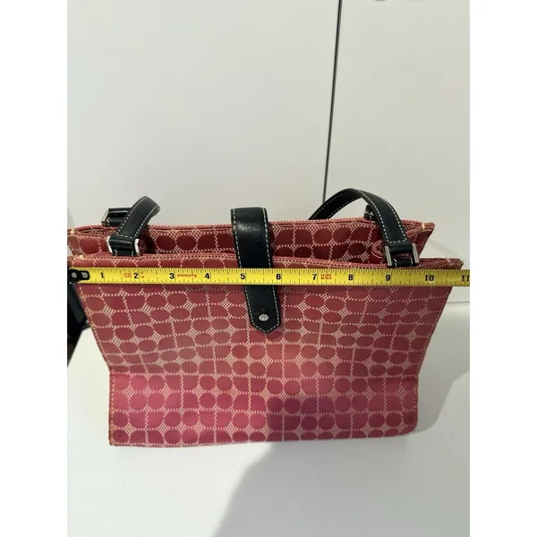 Kate Spade‎ Vintage Pink Logo Print Handbag Purse Black Trim 1 - Image 8