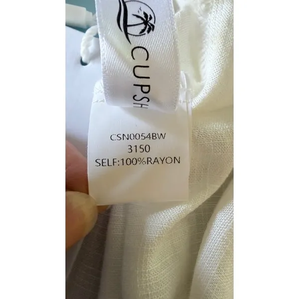 Cupshe White Gauze Tiered Mini Dress Boho Tie Neck XL NWT Festival - Image 5