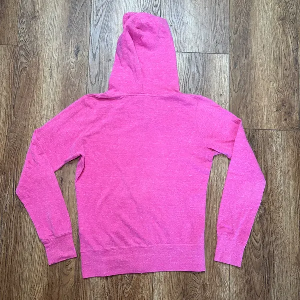 Nike Essential Full Zip Hooded Sweatshirt Jacket Pink organic Cotton Womens S - Image 8