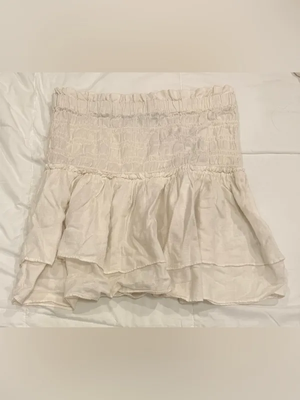 Madewell Smocked Gauze Tiered Cropped Top - Off White - Size Medium - Image 2