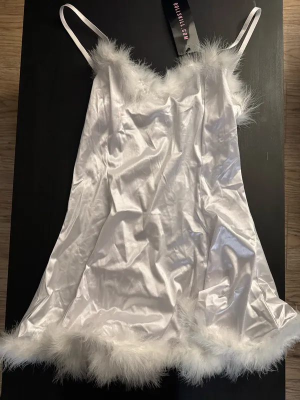 Dolls Kill ANGEL ON YOUR SHOULDER SLIP DRESS - WHITE - Image 4