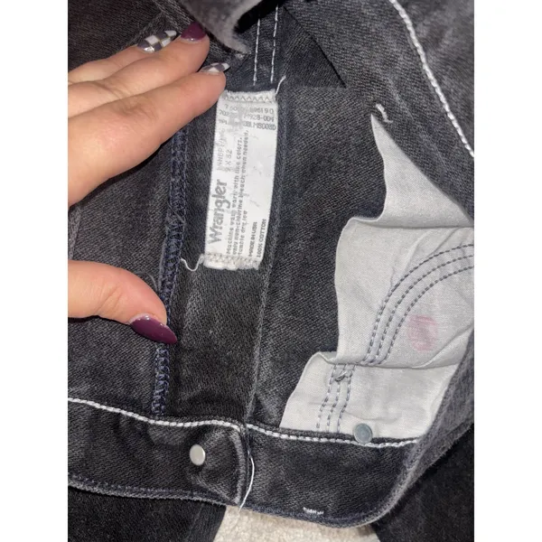 womens black‎ wrangler cowboy cut jeans black 9x32 (28x33) vtg USA - Image 3