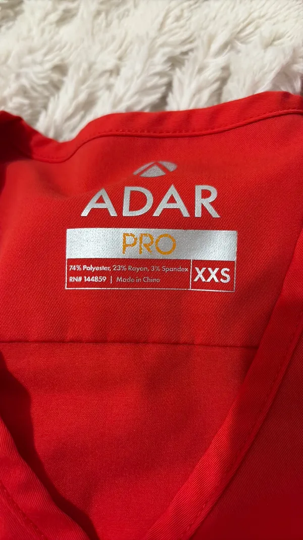 Adar Amazon Pro Scrubs Red Size XXS - Image 2
