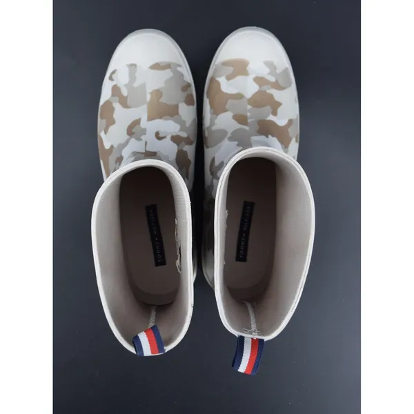 Tommy Hilfiger Rain Boots Women Size 8 Camo Print Ankle Rubber Good Condition - Image 8