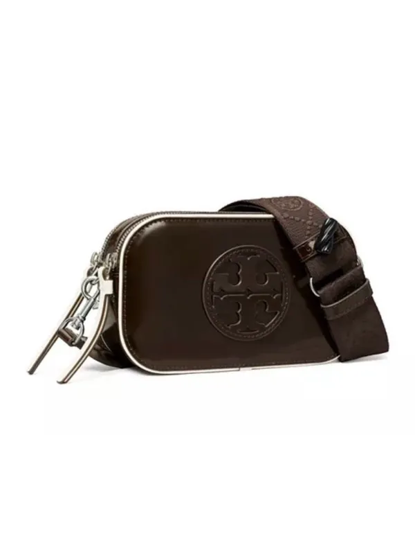 TORY BURCH x Bonbon NYC Miller Mini Cola Leather Crossbody Bag NEW NWT - Image 6