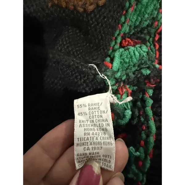 Marisa Christina Vintage Chunky Knit V-Neck Christmas Teddy Cardigan Sz M - Image 12