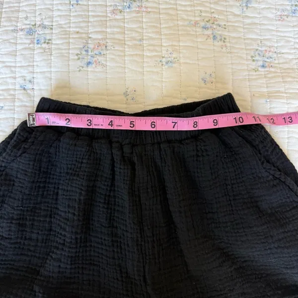 Princess Polly Mateo‎ Shorts Black Cotton Muslin Gauze Summer Beach Pull On 0 XS - Image 6