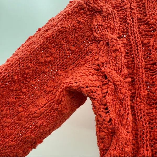 Anthropologie Yellow Bird Sweater‎ Women’s Size Medium Red Textured Knit - Image 5