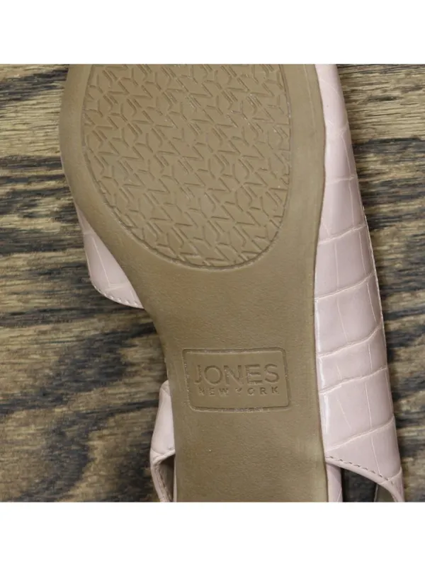 Jones New York Womens Slingback Block Heel Pumps Croc Blush Pink 6.5M - Image 10