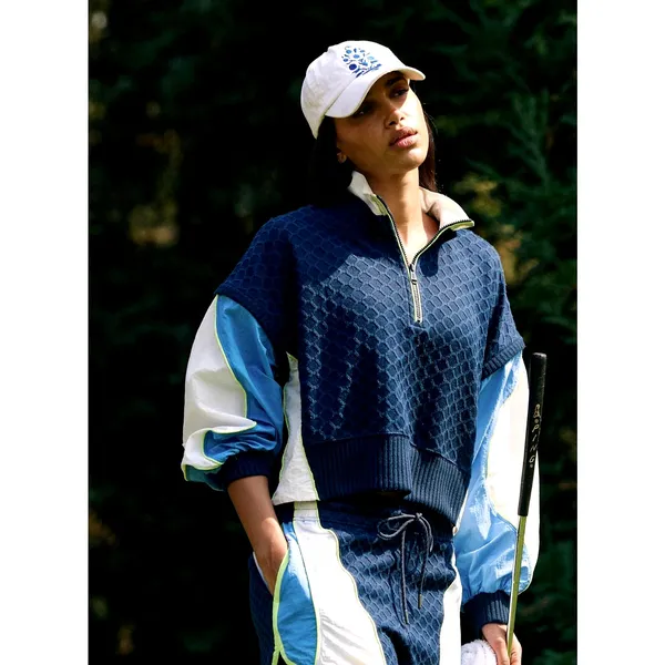 Free People Full Count Convertible Sweatshirt Blue Combo M - Image 2
