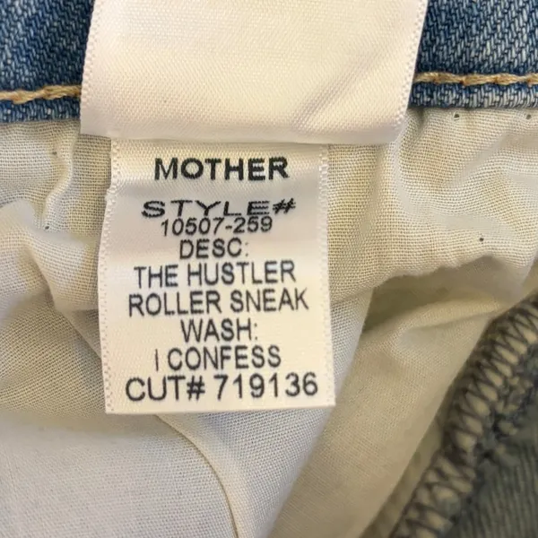 Mother Superior The Hustler Roller Sneak Jeans 26 I Confess Wide Leg Light Wash - Image 12