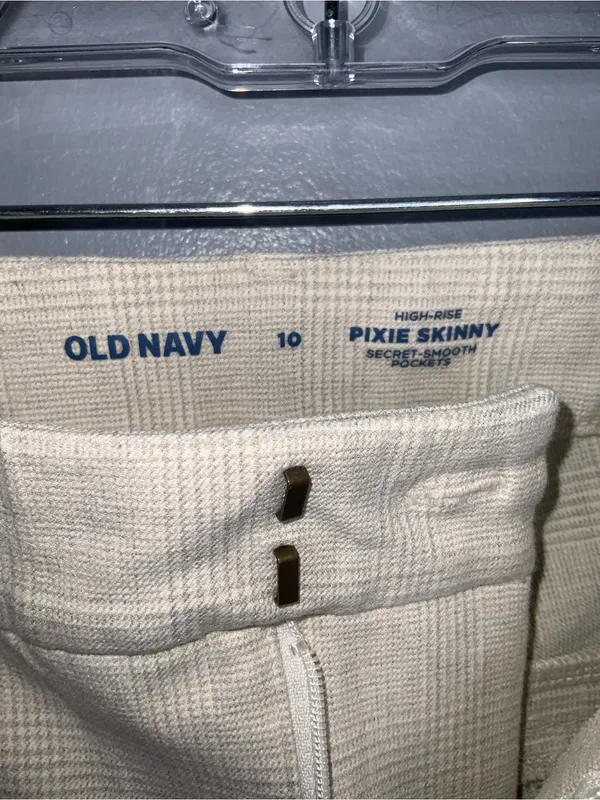 Old Navy Light Beige High Rise Pixie Skinny Stretch Pants Size 10 - Image 6
