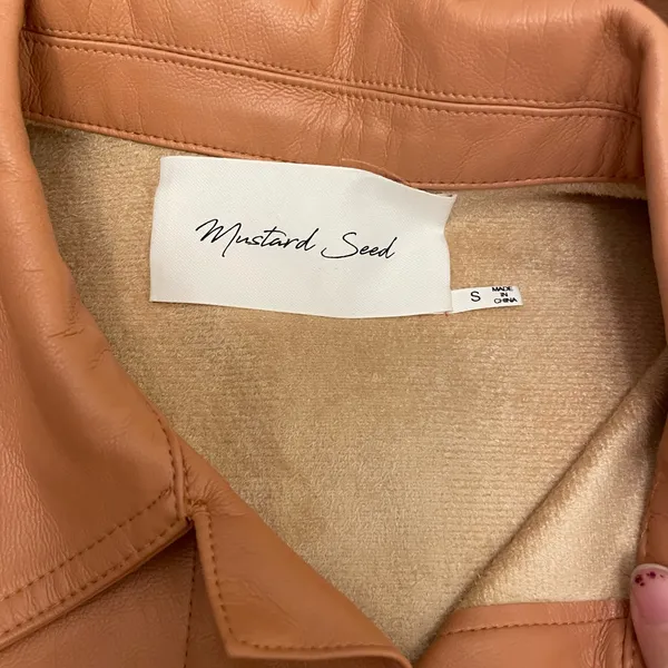 Mustard Seed Faux Leather Crop‎ Jacket - Image 7
