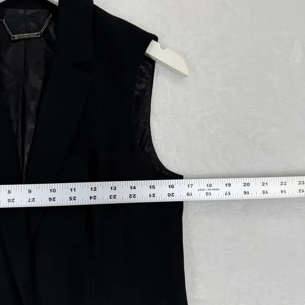 Trina Turk Womens Black Sleeveless Blazer Vest‎ Single Button Size 4 137848 - Image 3