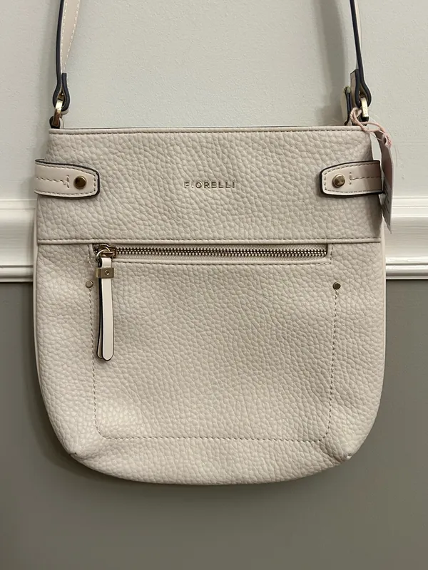 NWT Fiorelli Anna Soft White Cream Textured Pebbled Faux Leather Crossbody Bag - Image 5
