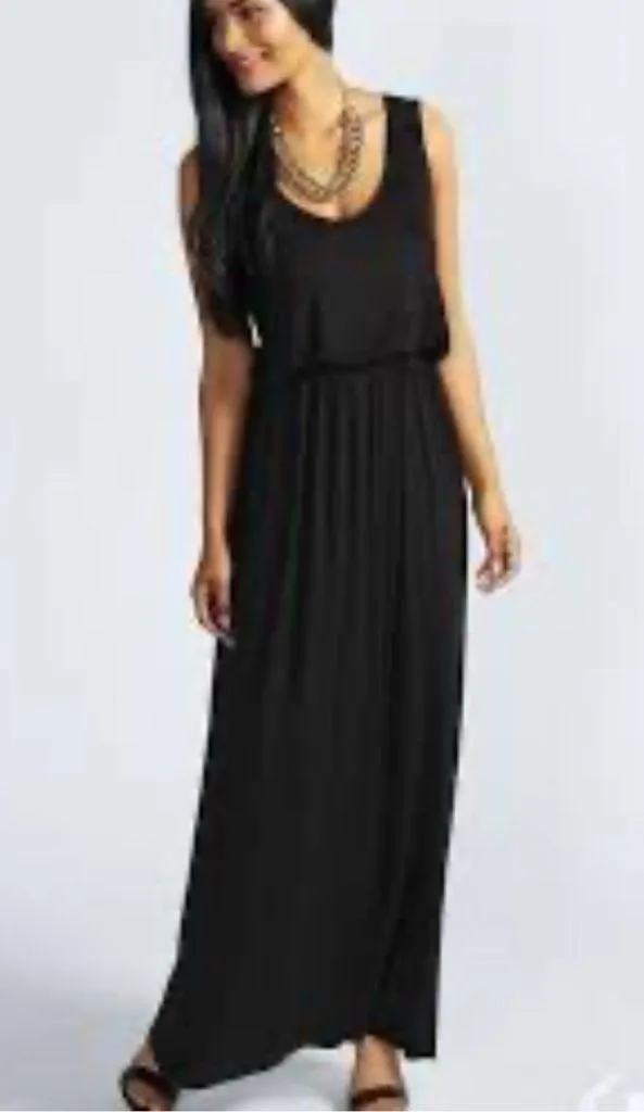 Lush black jersey knit maxi dress size medium - Image 2