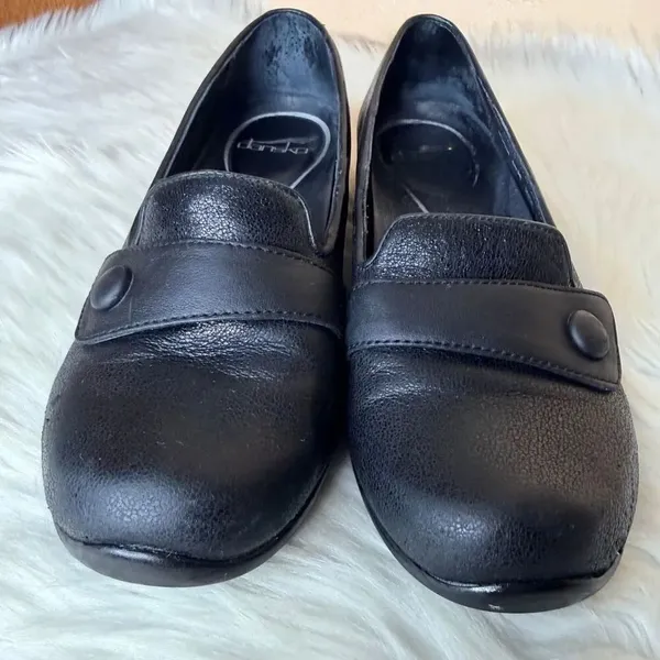 Dansko Olena Shimmer Leather Slip On Clogs Size 38 - Image 3