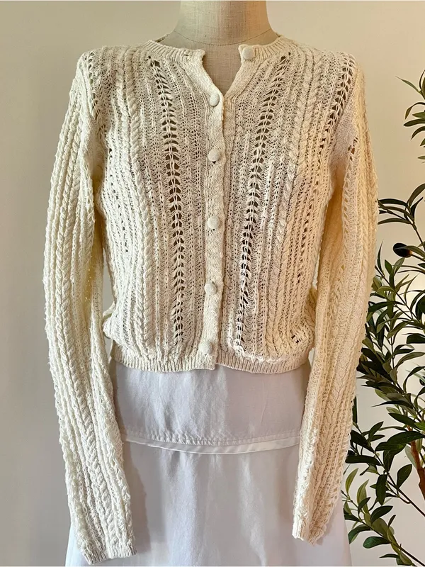 Linen blend White Women's A-Line Skirt - Image 3