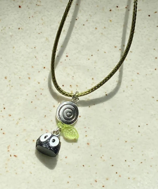 Handmade Kawaii fairy cottage style swirl soot necklace 🍃🌀🌳 - Image 4