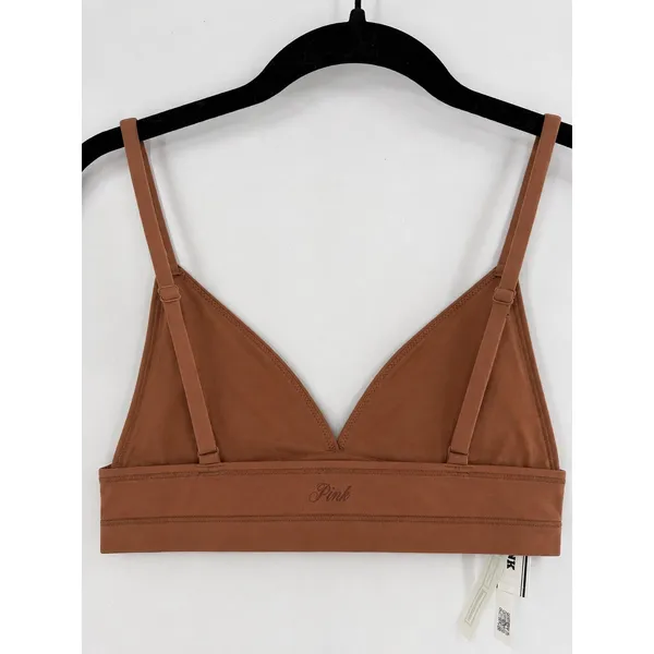 NWT PINK Victoria's Secret Bra Bralette Womens‎ Small Brown Unlined No Wire - Image 2