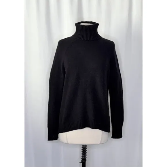 J. CREW Turtleneck Sweater Supersoft Yarn Solid Black Wool Alpaca Knit X-Small - Image 2